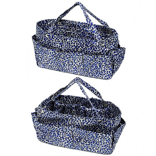 Bag Organizer - Leopard Print w/ Detachable Handles - Blue -BO-610LE-BL